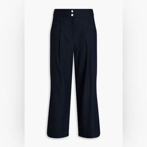 Veronica Beard Kuna Pleated Wide-Leg Crop Pants Size 0